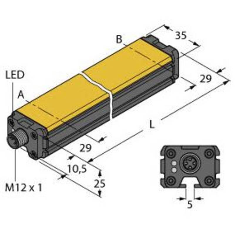 Turck Linearwegsensor LI100P0-Q25LM0-ELIU5X3-H1151 Analog 100mm Aluminium - 4047101454574