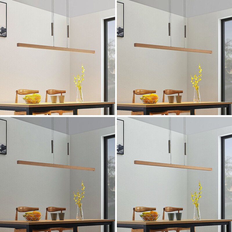 Lucande LED Hängeleuchte Pendelleuchte Tamlin Holz Buche natur Esszimmer Wohnzim - 4251096562507