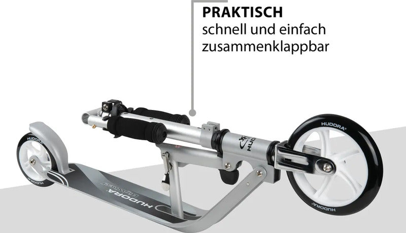HUDORA Little BigWheel Scooter silber klappbar höhenverstellbar für Kinder 4+ - 4005998857144