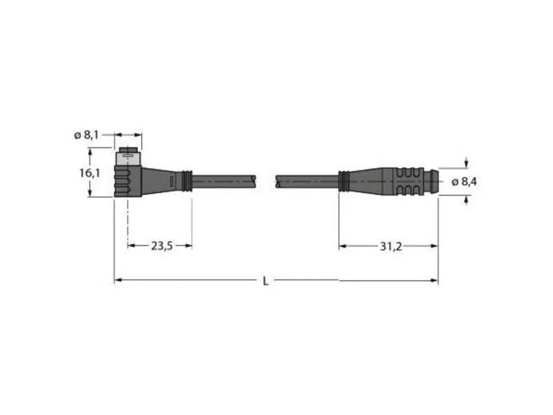 Turck Aktuator- und Sensorleitung PUR Kabel Steuerleitung Steckverbinder - 2050009020118