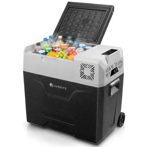 B-Ware Kompressor Kühlbox Yukon 50l Kühlgerät mit App Steuerung und USB Anschluss grau