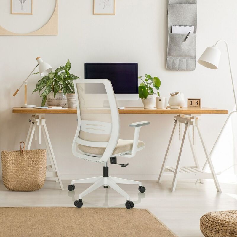 hjh OFFICE Bürostuhl Drehstuhl Stuhl Netzstoff höhenverstellbare Lordosenstütze - 4064323037231