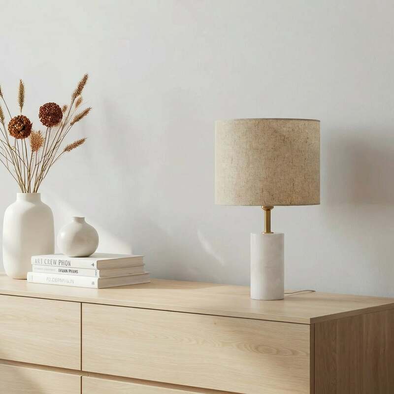 Lindby Tischlampe Alabaster Tischleuchte Leuchte weiß/beige Ø 25cm Marmor E27 - 4251911794977