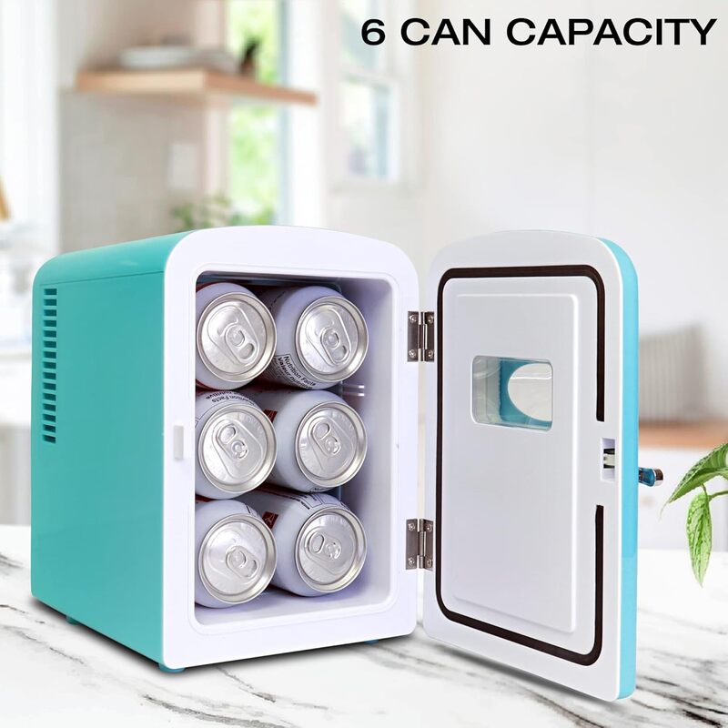 Koolatron Retro-Mini Kühlschrank 4L 12V aqua türkis kompakt für Büro Auto - 59586710025