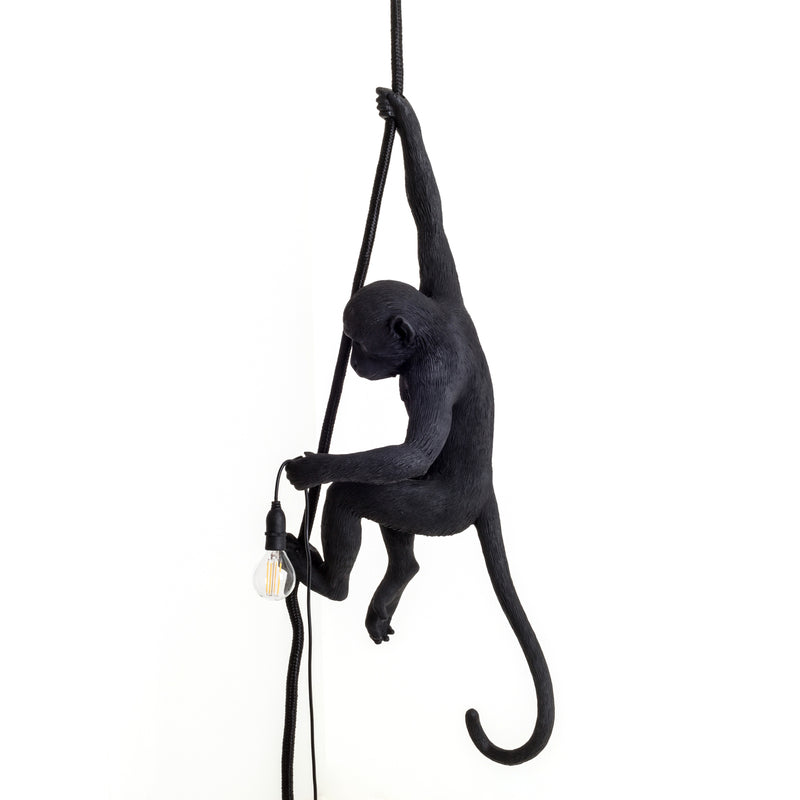 SELETTI Lampe Leuchte Monkey Lamp LED Hängelampe Hängelicht schwarz Kunstharz - 8008215149233