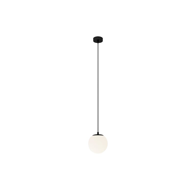 Lucande Hängelampe Bidolo schwarz Glas Ø 15 cm IP44 Deckenlampe Lampe Leuchte - 4251911776386