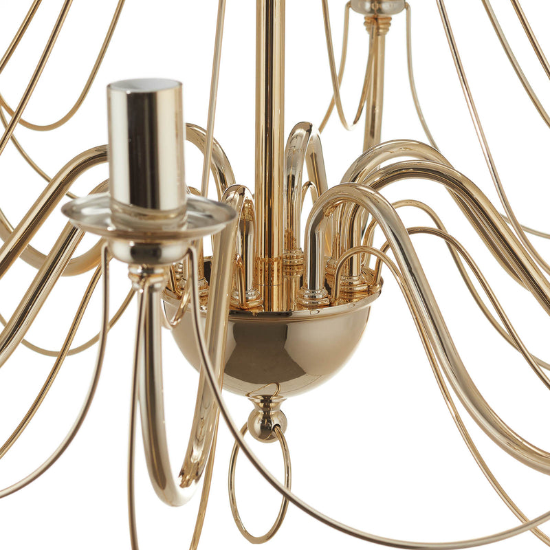 Kronleuchter Retro Hängelampe gold 8-flammig LED dimmbar 75cm Abhängung Ø70cm - 5905563001684
