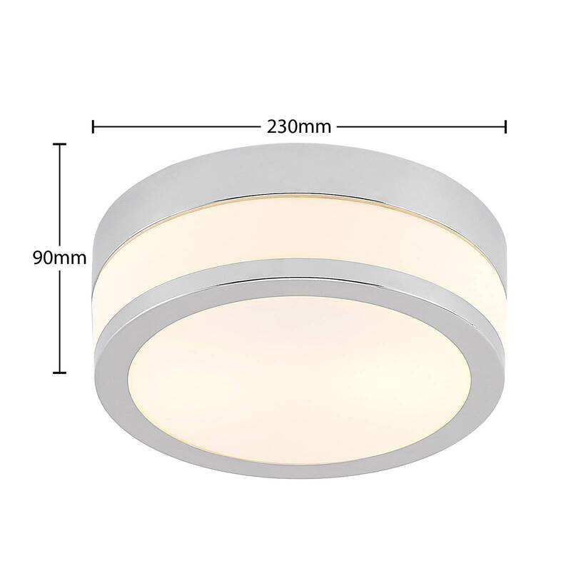 Lindby Flavi Bad-Deckenlampe Lampe Badezimmerlampe Leuchte Ø 23 cm chrom weiß - 4251096513233