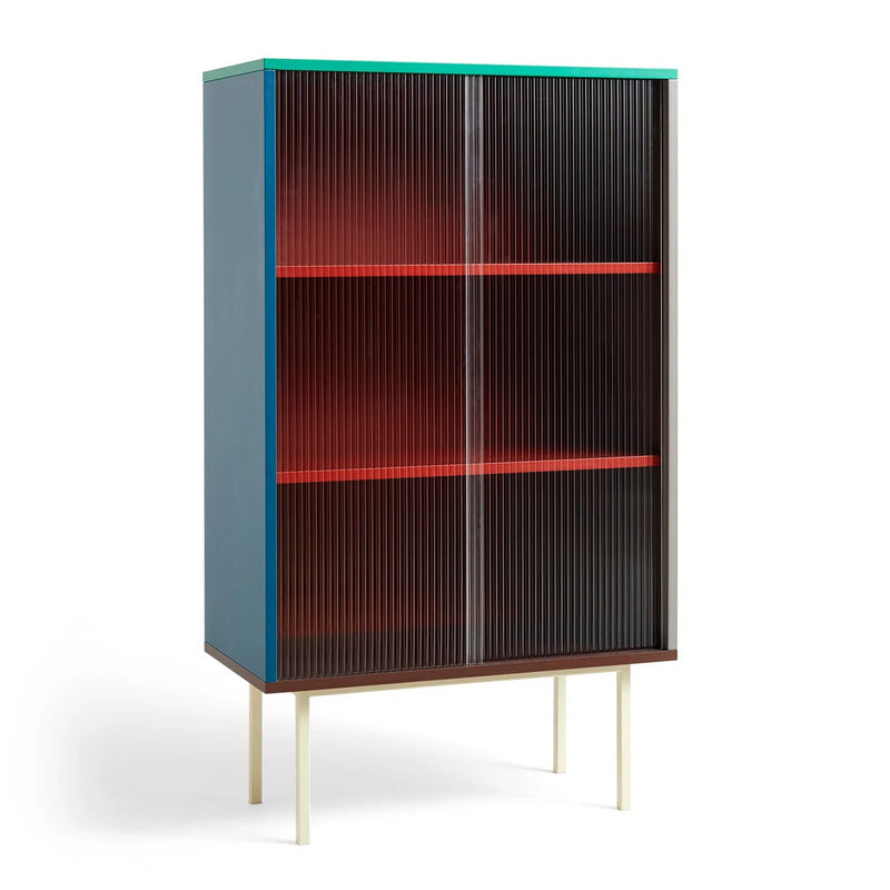 HAY Colour Cabinet Schrank Vitrine Glastüren 130 x 75 cm mehrfarbig freistehend - 5710441303343