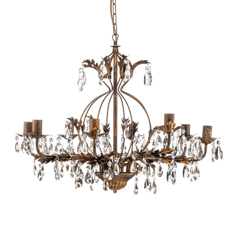 Kronleuchter Karen Hängelampe 8-flammig LED dimmbar bronze Ø80cm elegant - 8030626543379