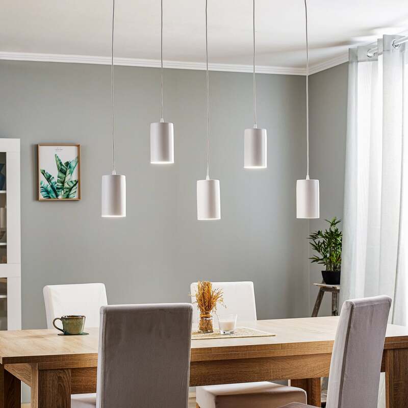 Pendelleuchte ZW Tube 170 Hängeleuchte 5-flammig dimmbar weiß 95x10cm Stahl - 5907623621931