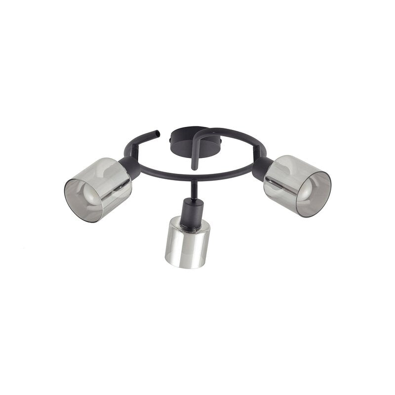 Lindby Deckenleuchte Netty grau 3-flammig Glas Deckenlampe Lampe Leuchte Spot - 4251911793284