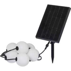 B-Ware Sygonix Solar-Lichterkette Dekolicht 6-flammig LED Gartenleuchte weiß 550cm