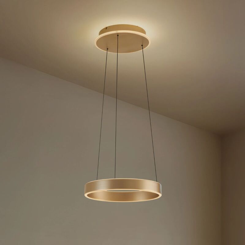 Lucande LED Pendant Light Tindra, Ø 40 Cm, Gold, Dimmable - 4255830903786