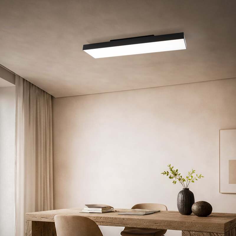Lucande Deckenlampe Leicy LED Lampe dimmbar schwarz RGBIC CCT 100x25cm 1150lm - 4251911766301