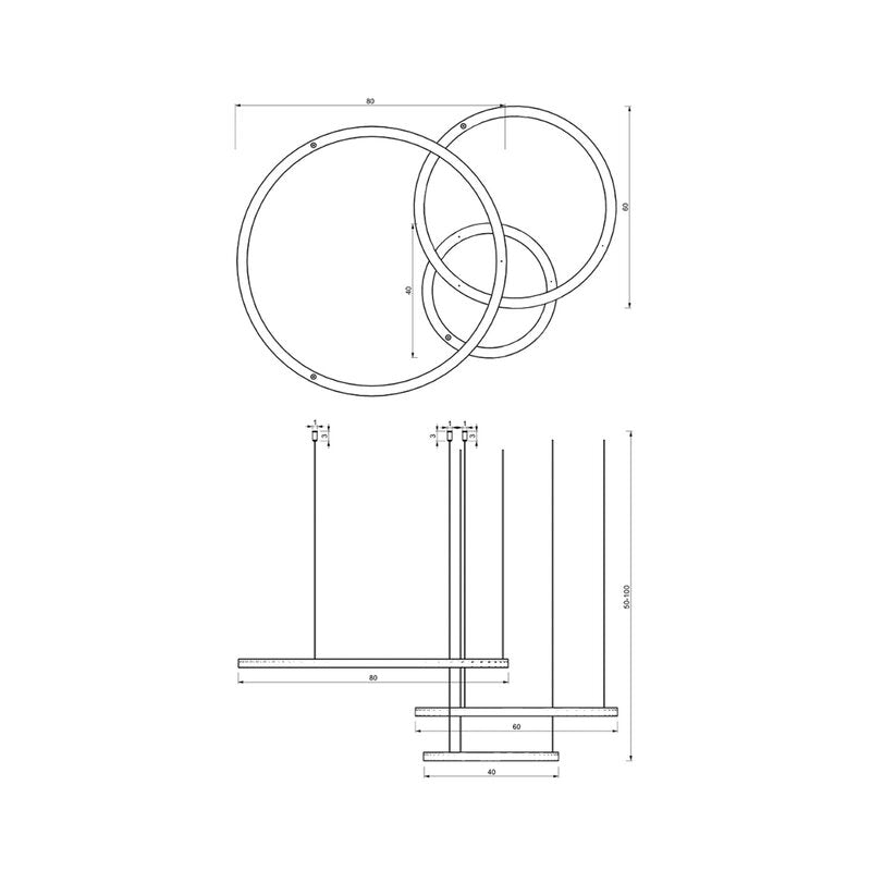 Galaxia LED Hängelampe Pendelleuchte schwarz Kunststoff Metall Wohnzimmerlampe - 5902693787891