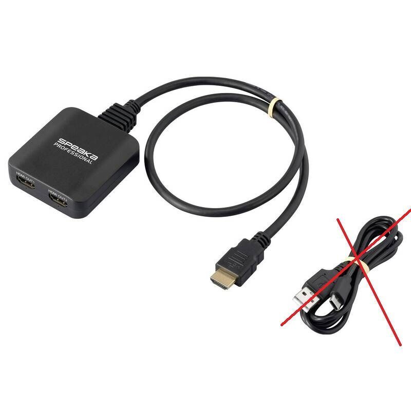 SpeaKa Professional HDMI-Splitter SP-HDMIS-3 1x2 Ultra HD 7680x4320 schwarz - 4064161406954