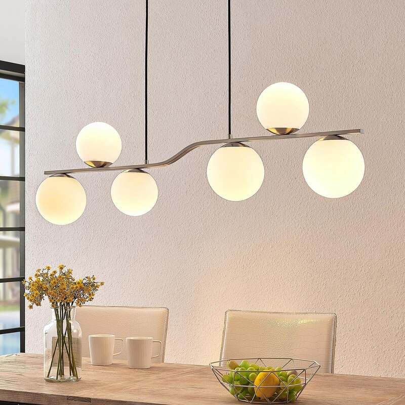 Lindby Hängelampe Hängeleuchte Avalyn LED Pendelleuchte dimmbar nickel 110cm - 4251096572858