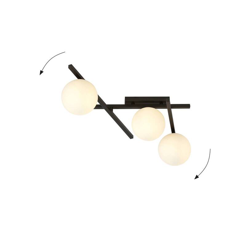 Deckenlampe Smart Deckenleuchte Deckenlicht Leuchte Lampe schwarz opal 3-flammig - 3071514