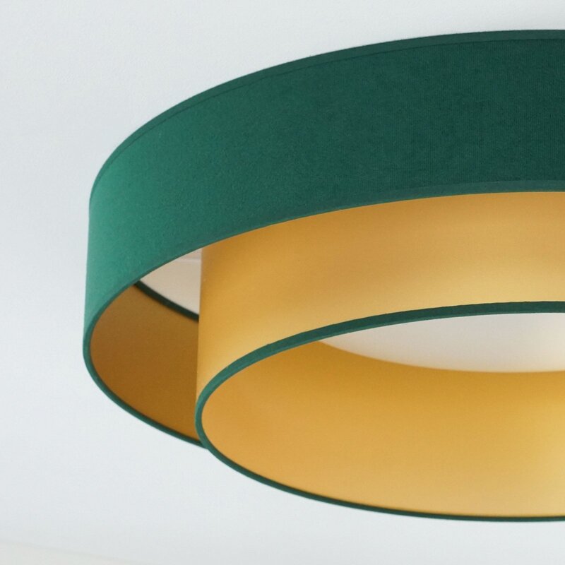 Deckenlampe Lampe LED Luneta Fernbedienung Samt dunkelgrün gold Deckenleuchte220 - 5905317606394