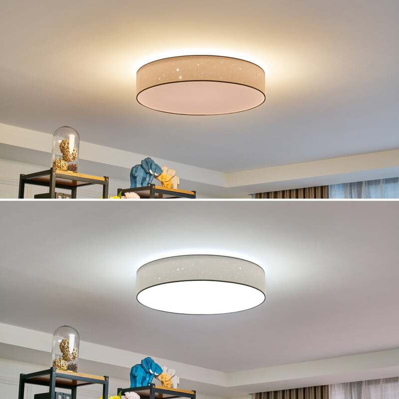 Lindby Deckenlampe Ellamina LED Leuchte dimmbar mit Fernbedienung weiß Ø60cm - 4251096586633