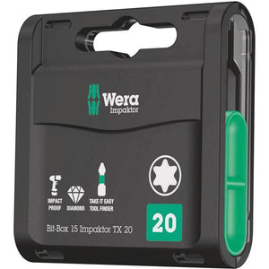 B-Ware Wera Bit-Box 15 Impaktor TX 20 Schraubendreher Zubehör Werkzeug Set 15-teilig