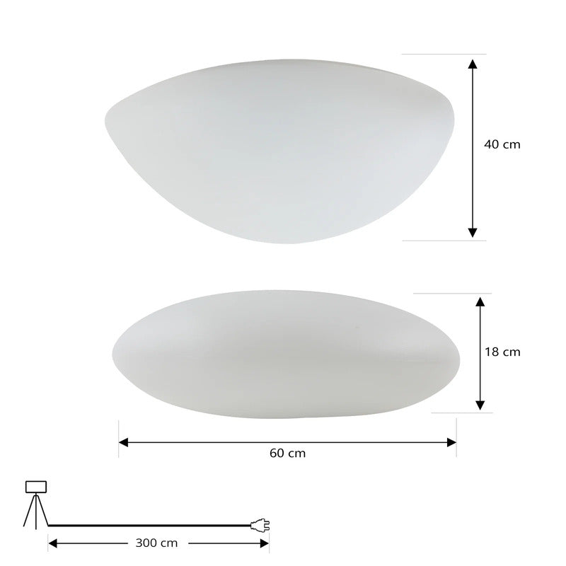 Lindby Außenleuchte Gartenleuchte Arani LED Lampe weiß Kunststoff IP65 60x40cm - 4251911774580