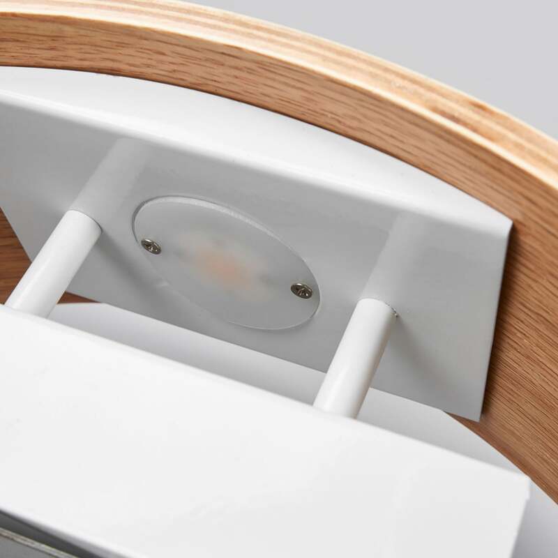 Lindby Wandleuchte Holz Rafailia LED Wandlampe Leuchte warmweiß dunkelbraun 33cm - 4251096533385