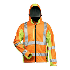 B-Ware Elysee Warnjacke Softshell JIM Warnschutzjacke Gr. S orange gelb wasserdicht