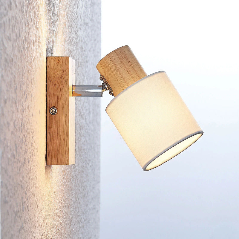 Lindby Deckenspot Wanessa LED Strahler Wandleuchte dimmbar Holz weiß 14cm - 4251096566741