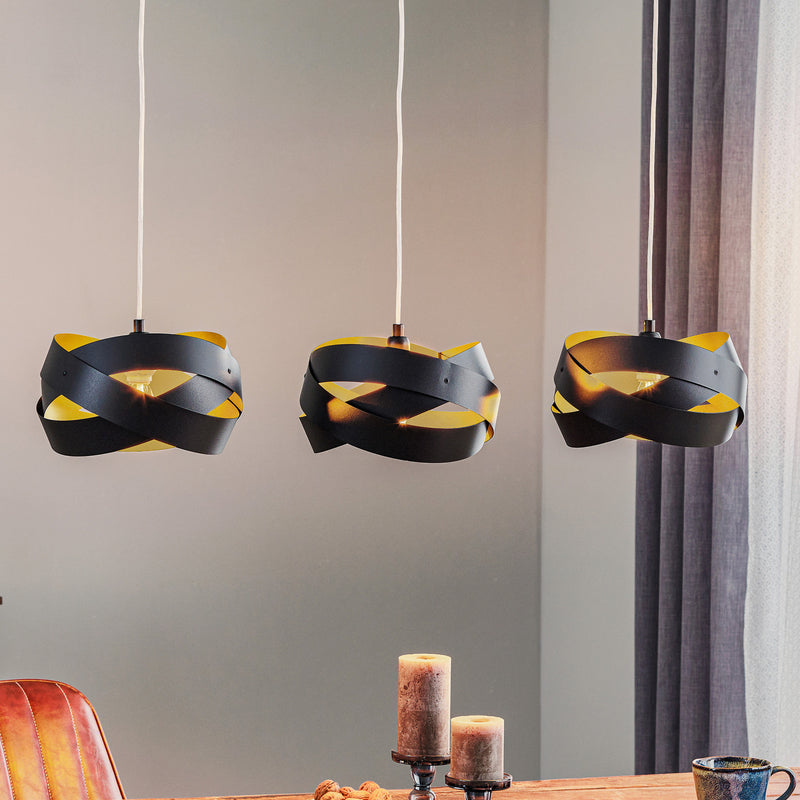 Hängeleuchte Tornado LED Pendelleuchte dimmbar 3-flammig schwarz 95x26cm - 5905563001868