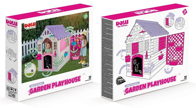 Dolu Deluxe Garden Playhouse - Pink - 8690089025784