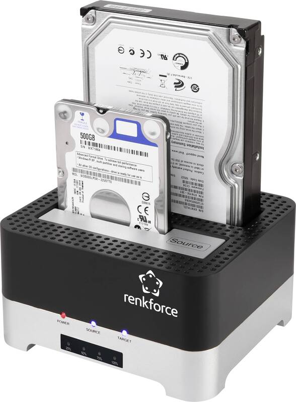 Renkforce RF-DOCKING-02 SATA USB 3.2 Gen 1 (USB 3.0) Festplatten-Kopierstation Mit Clone-Funktion (RF-5047512) - 4064161207230
