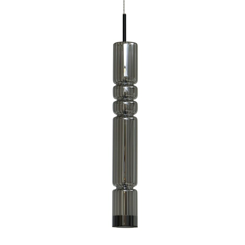 Lucande Pendelleuchte Hängeleuchte LED Glas schwarz rauchgrau Christelle 836 - 4251911786460