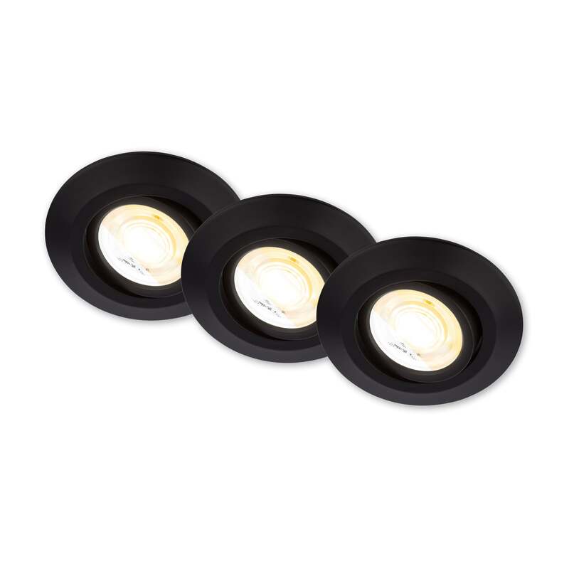 Briloner Einbaulampe Deckenstrahler Klira schwarz 3er-Set dimmbar schwenkbar - 4002707457251