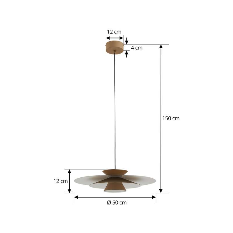 Lucande Pendelleuchte Hängeleuchte LED Livie Aluminium beige weiß matt 50 cm - 4251911794786