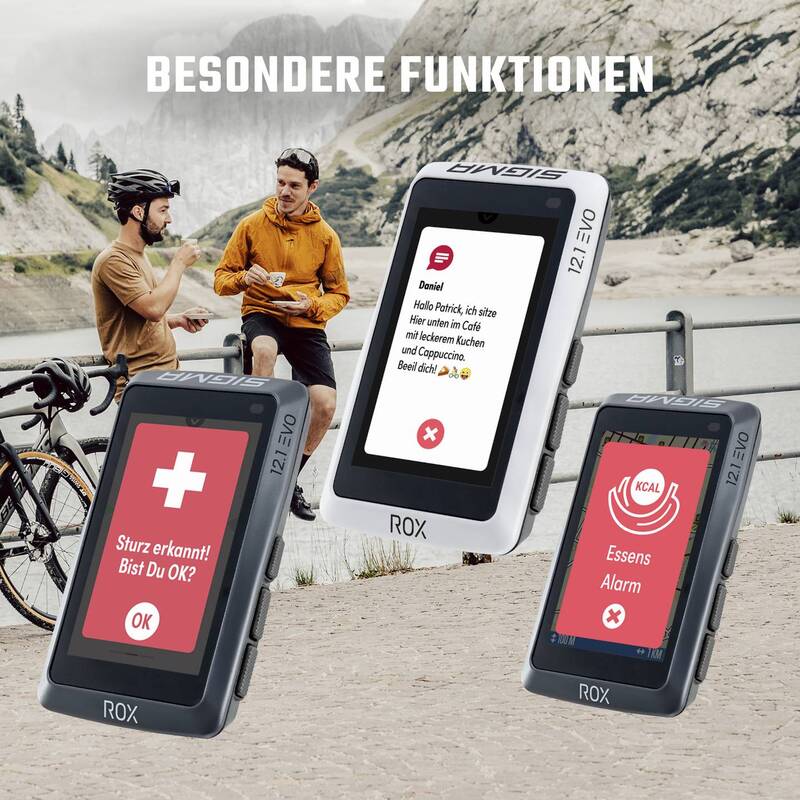 Sigma Fahrrad-Navi ROX 12.1 EVO Bluetooth GPS GLONASS Europa 3 Zoll grau 110g - 4016224010400