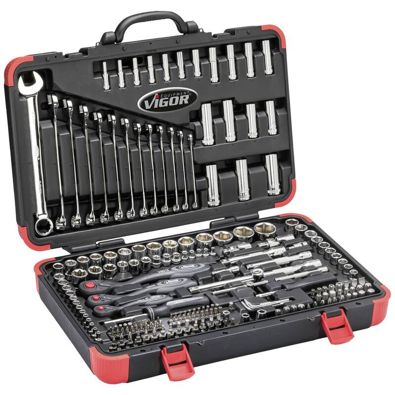Vigor Steckschlüsselsatz 5/16" (8 mm) 212-teilig Werkzeugset Handwerkzeug Koffer - 4047728056489