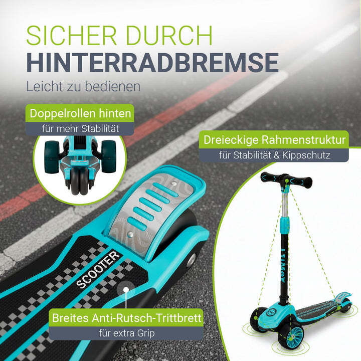 Kinderroller Lumox Roller für Kleinkinder ab 3 Jahren mit LED-Leuchträdern blau - 4262437187723
