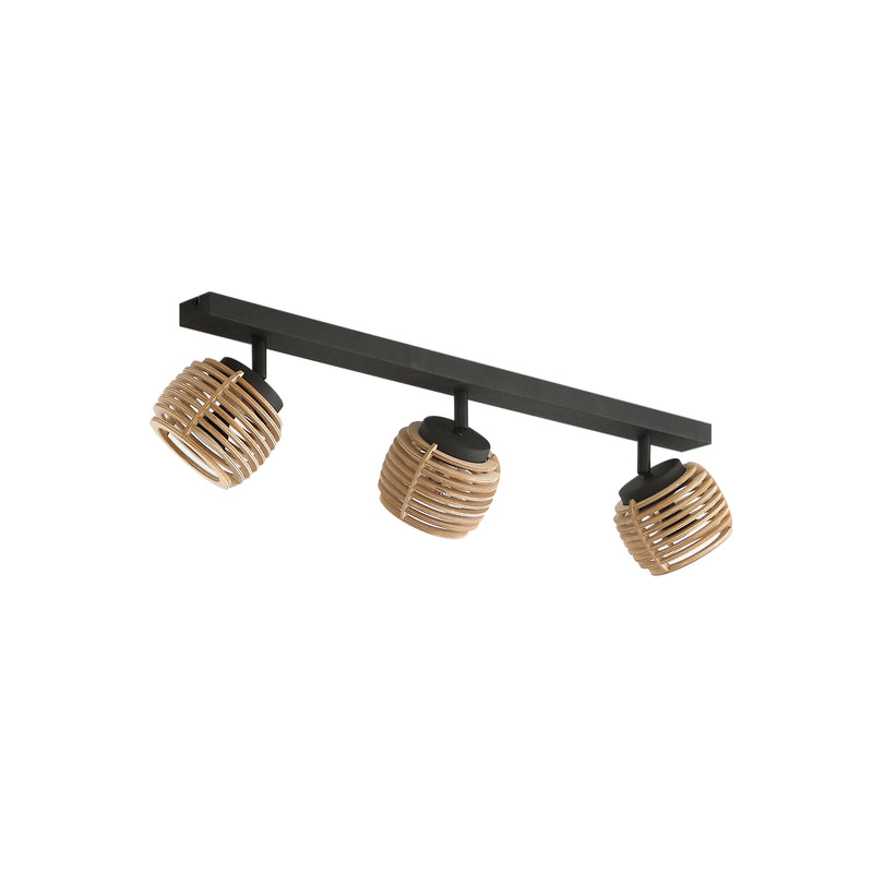 Lindby Deckenleuchte Ediz, 3-flammig GU10 Holz 73 cm lang Deckenlampe Lampe Spot - 4251911777338