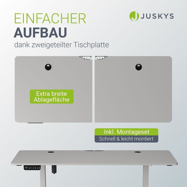 Schreibtisch höhenverstellbar elektrisch Arbeitsplatz mit Kabelführung und - 4260565527923