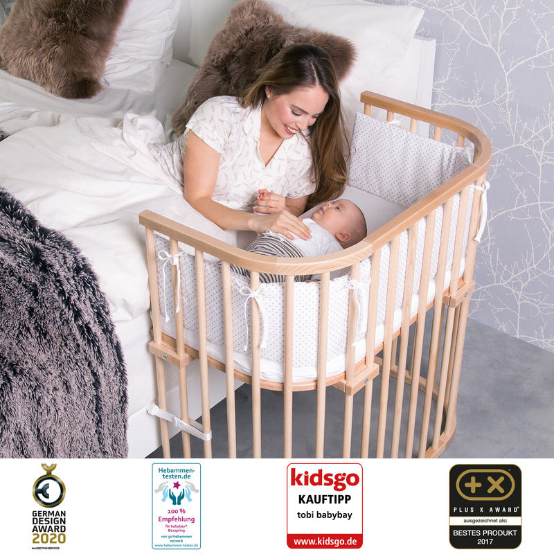 Babybay Beistellbett Boxspring XXL natur antibakteriell stufenlos verstellbar - 4262356530341