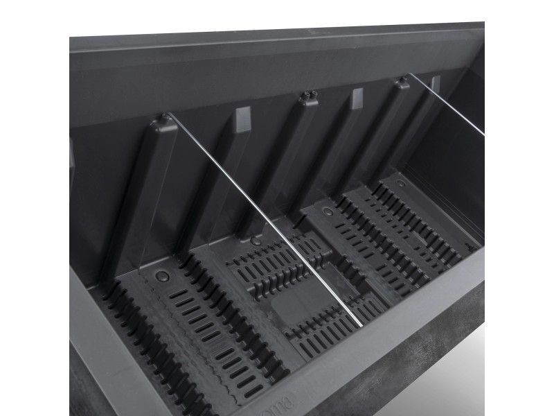 Deroma Pflanzkasten Hochbeet Millennium 39x99,3cm Anthrazit mit 8 Rädern - 0191942097446