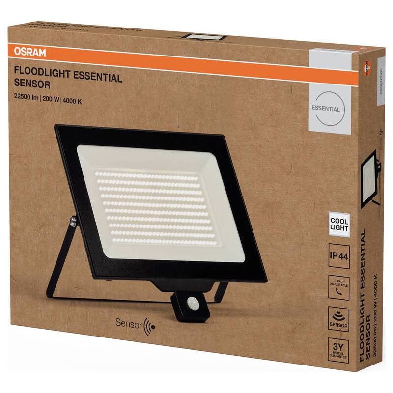 OSRAM Außenstrahler Flutlichtstrahler Essential Sensor 200W LED Kaltweiß IP44 - 4099854430015