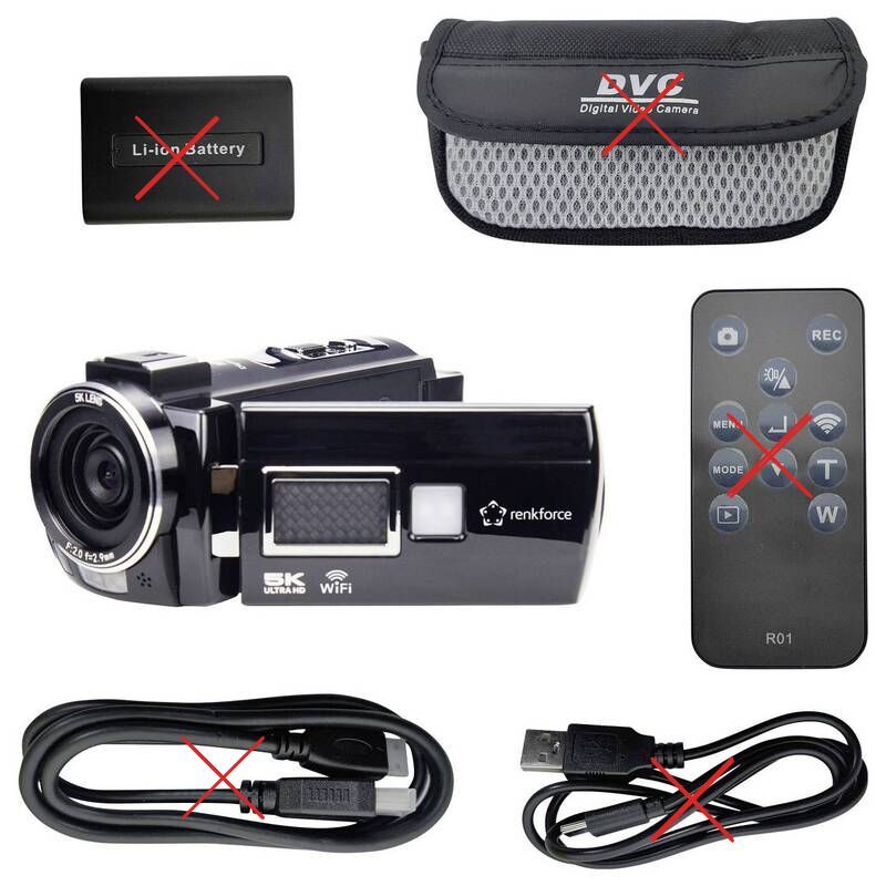 Renkforce RF-DV-200 5K Camcorder 8MP 256GB 16x Zoom 7,6cm Display Schwarz - 4064161335827
