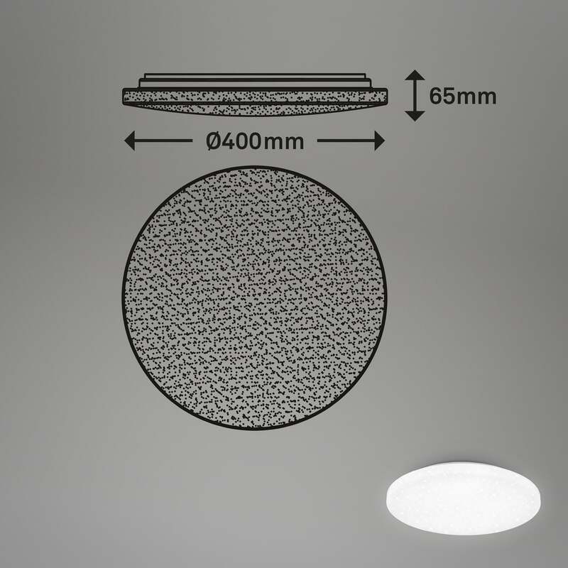 Briloner Deckenlampe LED Deckenleuchte Case Sternenhimmel IP44 Ø40cm weiß - 4002707444343