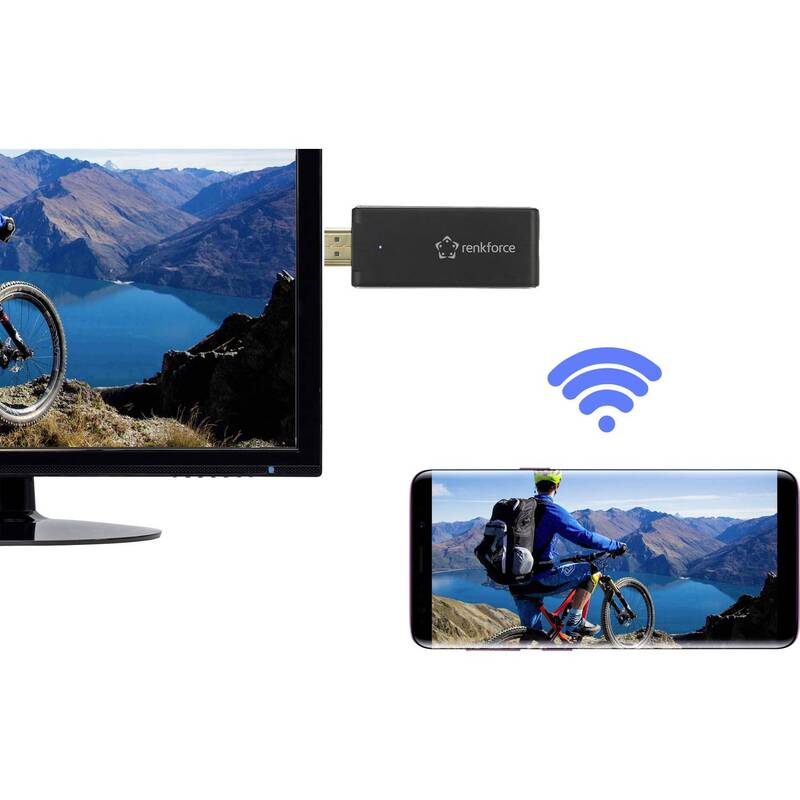 Renkforce HDMI Streaming Stick renkCast 3 AirPlay Miracast DLNA schwarz USB - 4053199543731