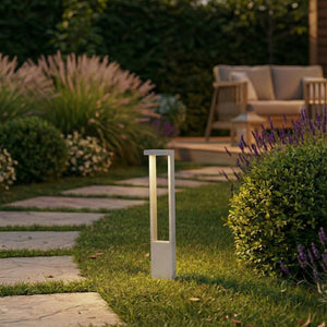 B-Ware Lindby Wegeleuchte Gartenleuchte Lonete LED Pollerleuchte weiß IP65 Höhe 65cm