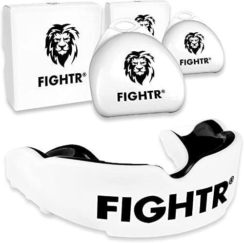 FIGHTR Premium Mundschutz Sport-Mundschutz Boxen MMA weiß Hygienebox 2er Set - 4260723850429