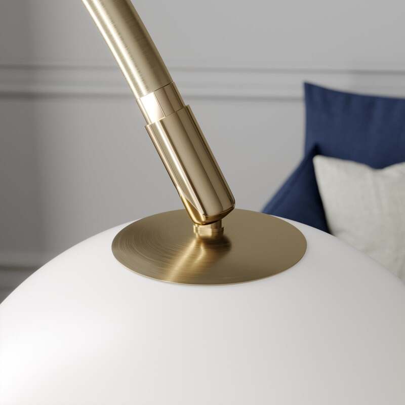 Lindby Bogenlampe Stehlampe Cynthia LED Lampe messingfarben 140cm E27 Leuchte - 4251096566048